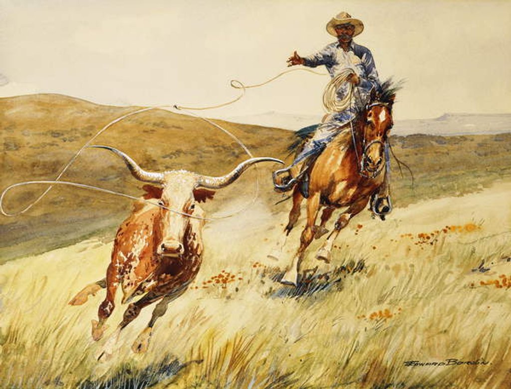 Detail of Roping A Steer by Edward Borein