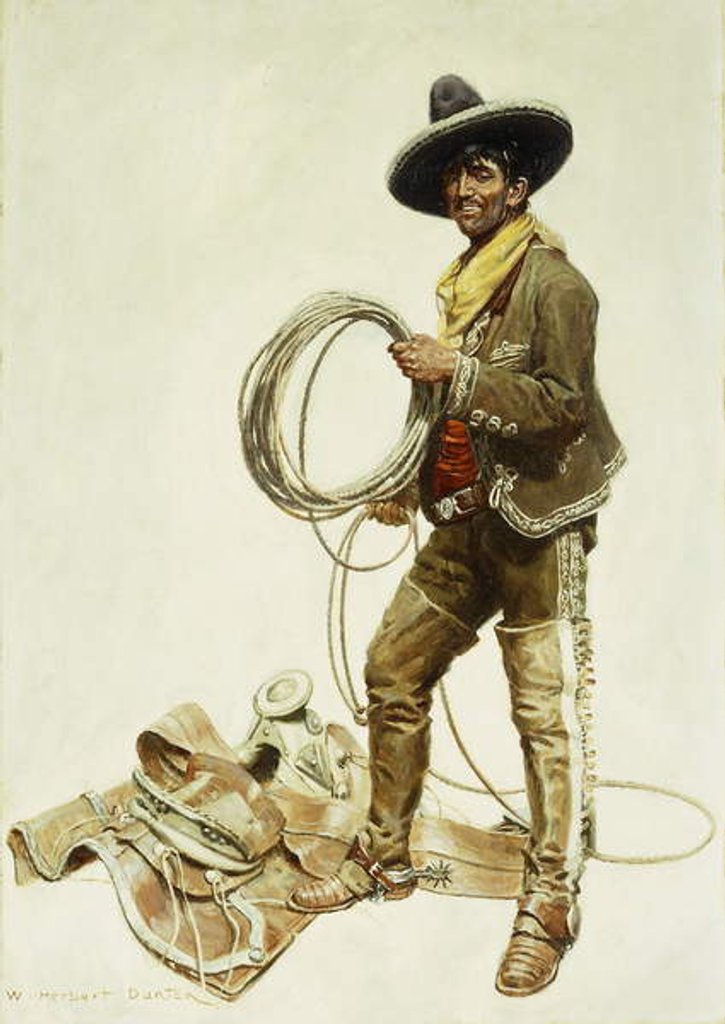 Detail of Mexican Cowboy, by William Herbert 'Buck' Dunton