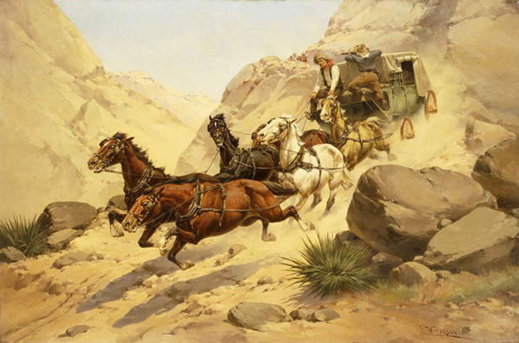 Detail of Attack on the Stagecoach by Herman Wendleborg Hansen