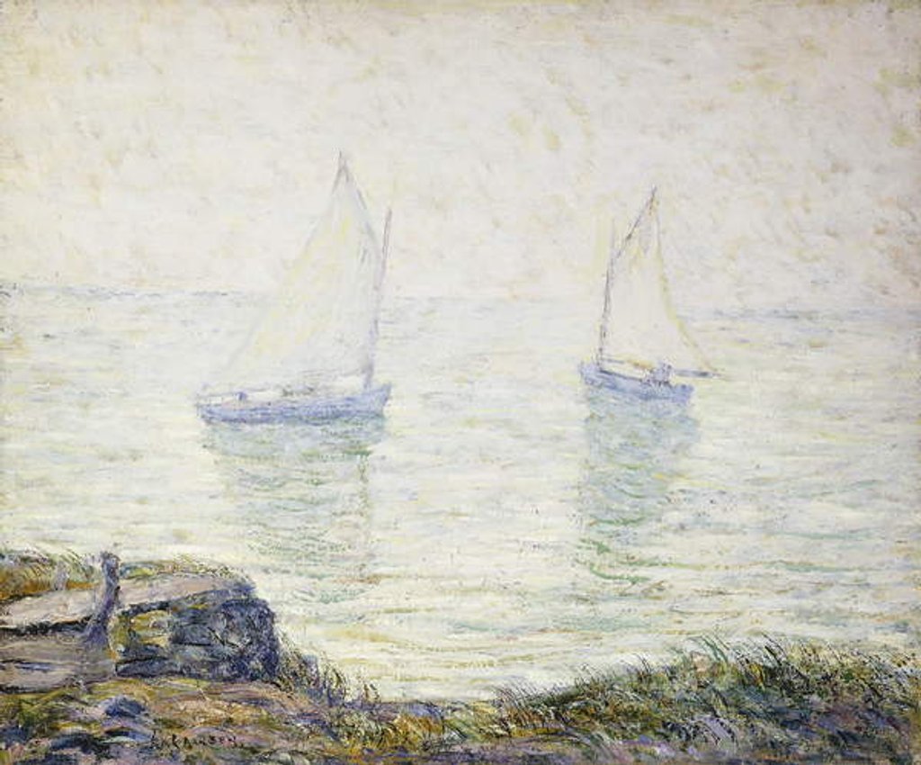 Detail of Sailboats by Ernest Lawson