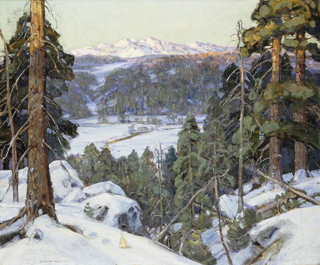 Detail of Pines in Winter, by George Gardner Symons