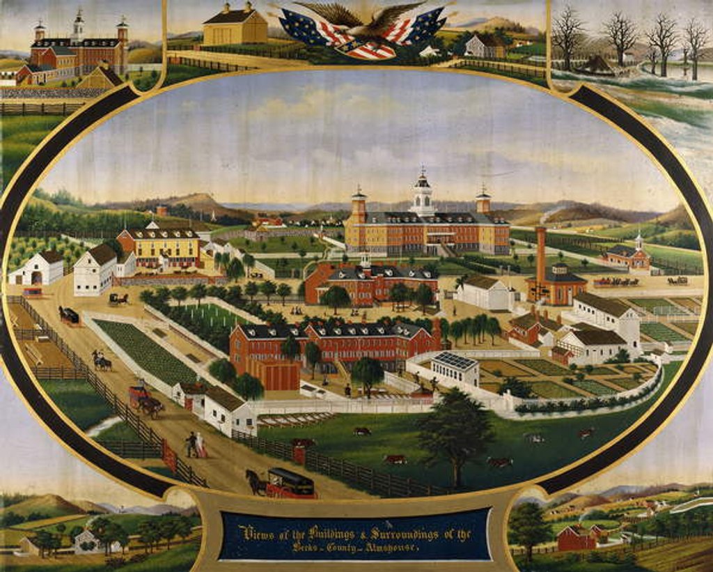 Detail of Views of the Buildings and Surroundings of the Berks County Almshouse by John Rasmussen
