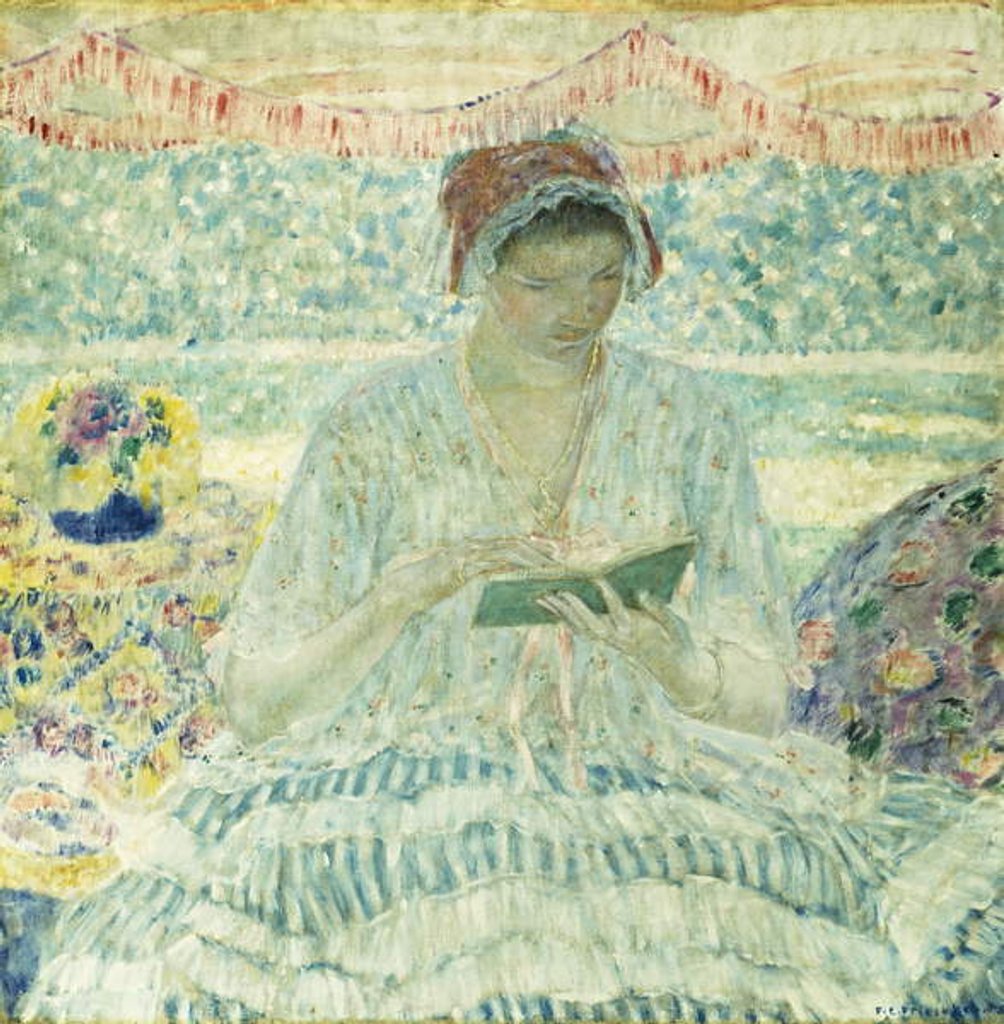 Detail of Summer Reading, 1902 by Frederick Carl Frieseke