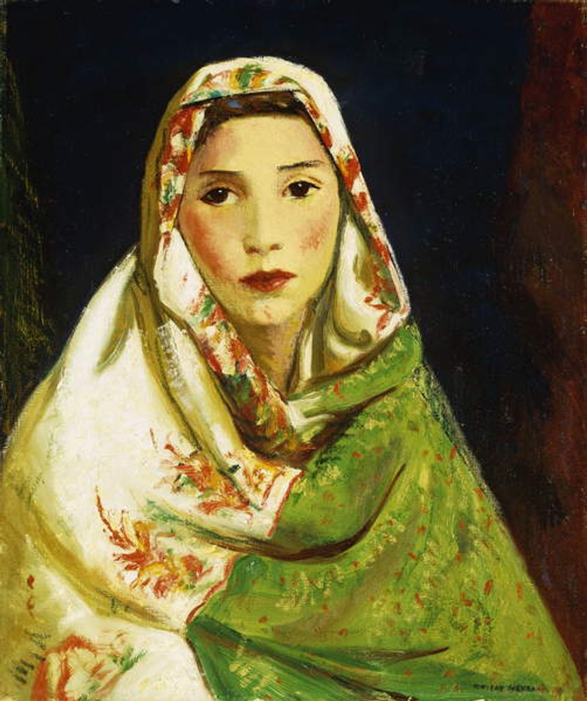 Detail of Mexican Girl with Oriental Scarf, 1916 by Robert Cozad Henri