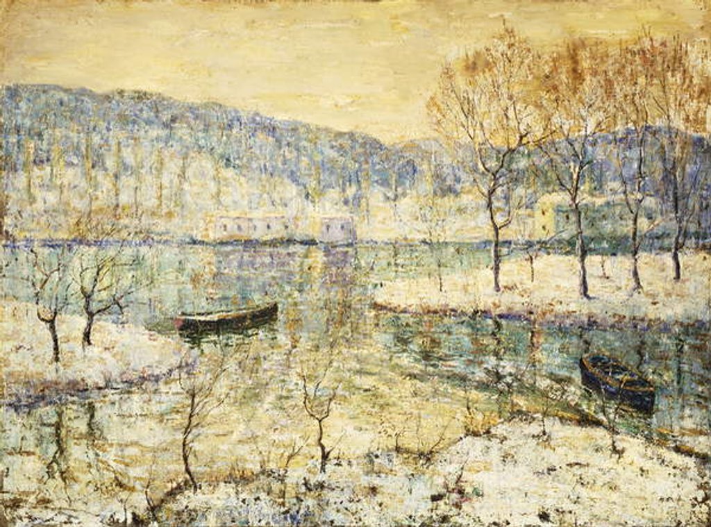 Detail of Winter Stream, by Ernest Lawson