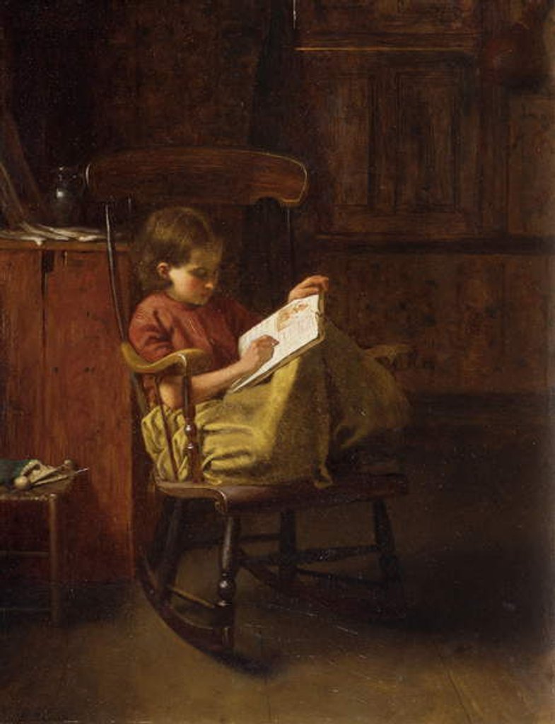Detail of The Boston Rocker by Eastman Johnson