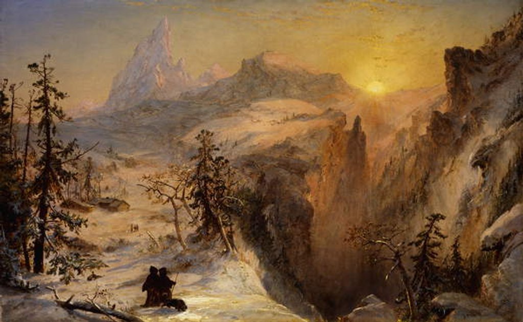Detail of Winter in Switzerland, 1860 by Jasper Francis Cropsey