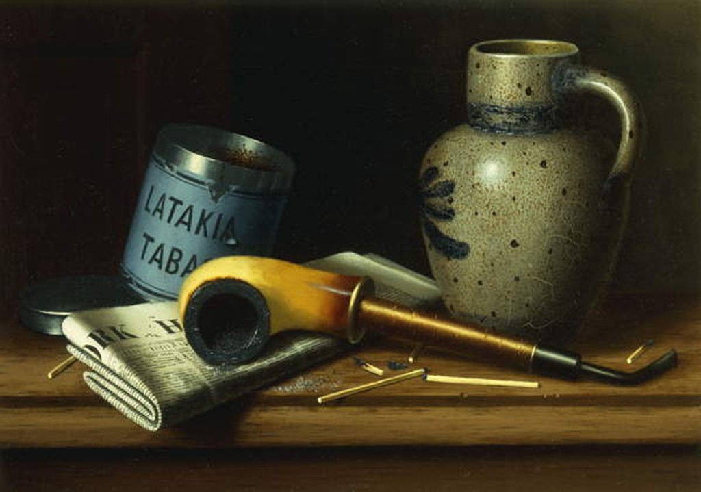 Detail of Still Life with Pipe and Tobacco by William Michael Harnett
