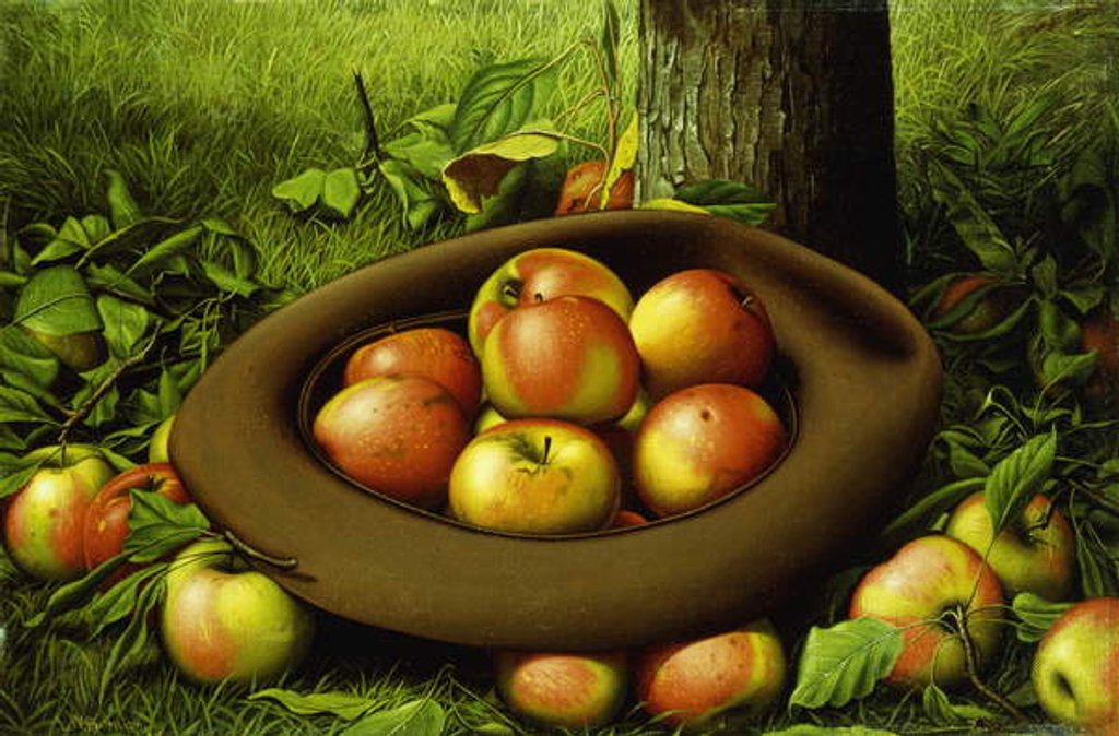 Detail of Apples in a Hat by Levi Wells Prentice