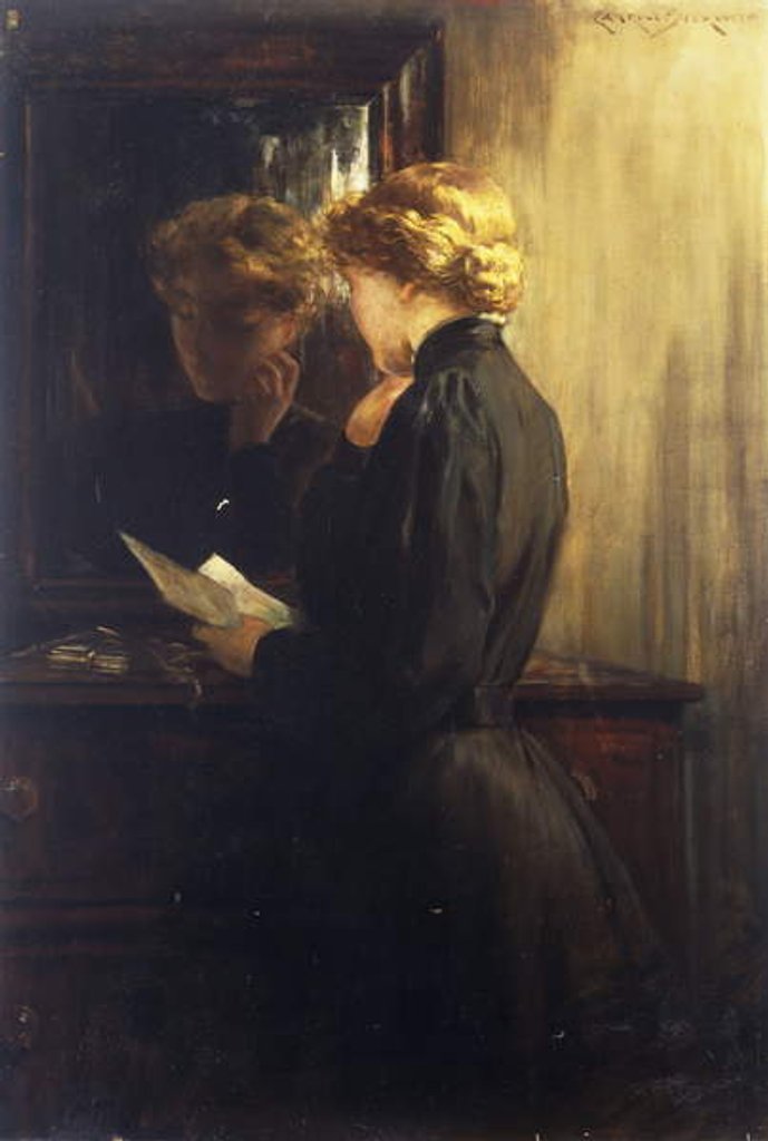 Detail of The Letter, 1910 by James Carroll Beckwith