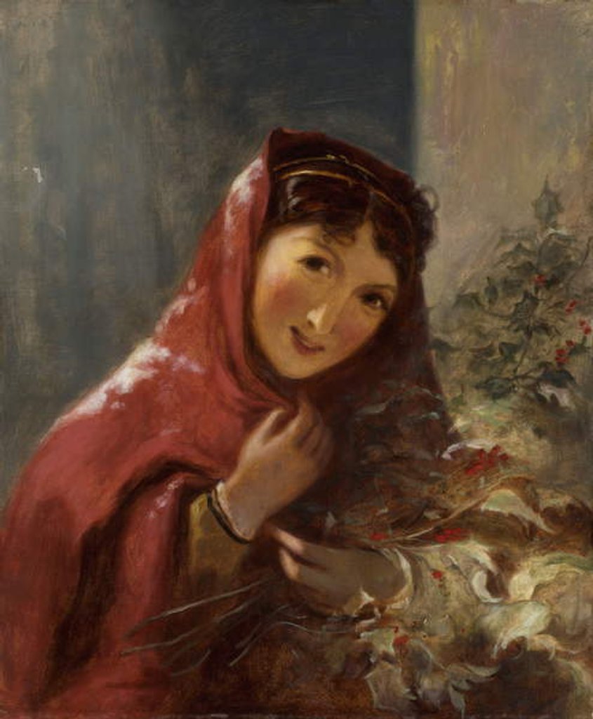 Detail of Lady Carrying Holly Branches, 1850 by Thomas Sully