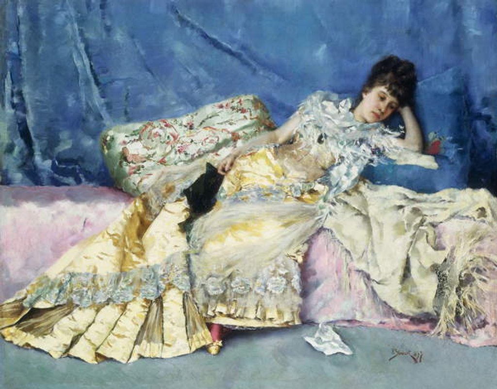 Detail of Lady on a Divan, 1877 by Julius Leblanc Stewart