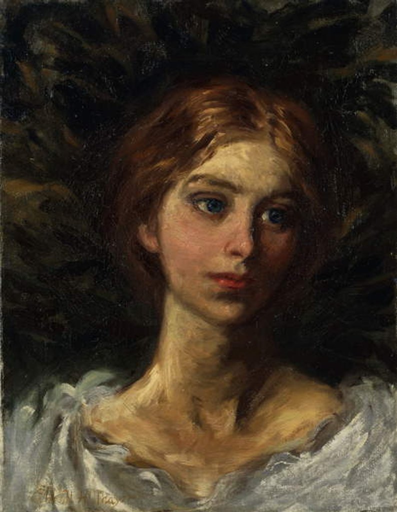 Detail of Portrait of a Girl, by Abbott Handerson Thayer