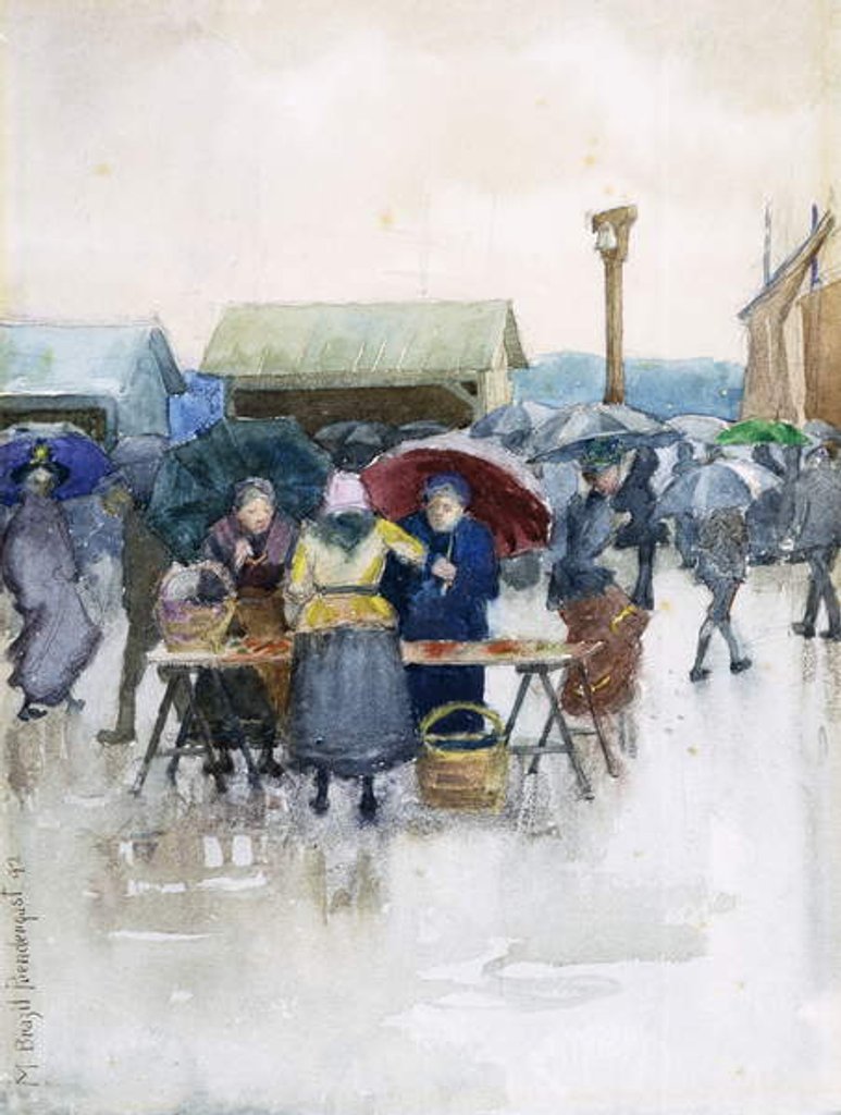 Detail of Rainy Day: The Fish Market, 1892 by Maurice Brazil Prendergast
