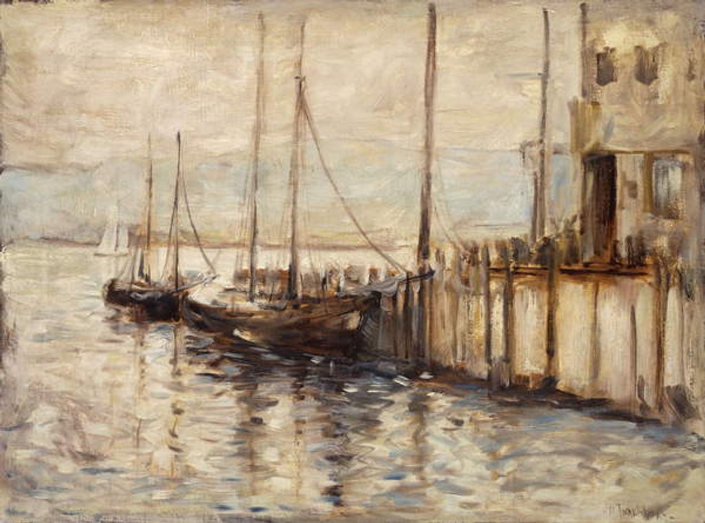 Detail of Fishing Boat in a Harbor by John Henry Twachtman