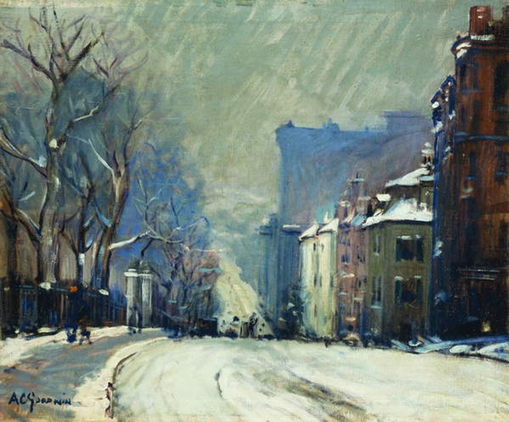 Detail of Beacon Street in Winter by Arthur Clifton Goodwin