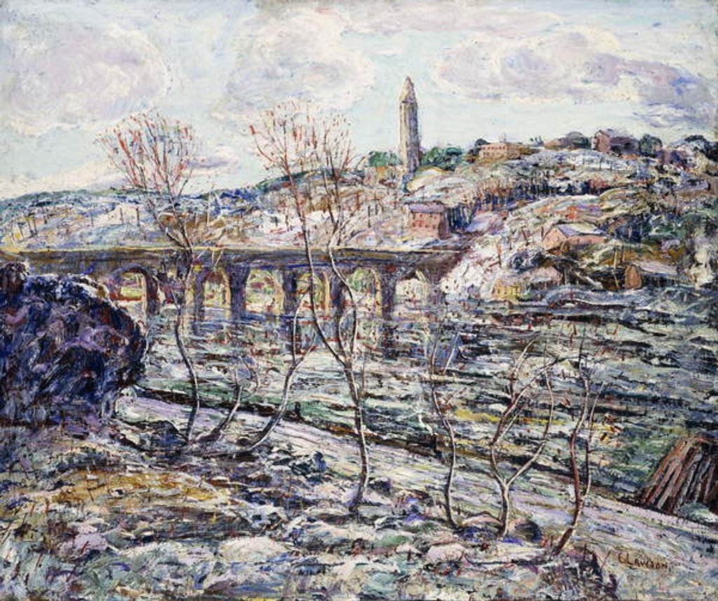 Detail of Harlem River Bridge by Ernest Lawson