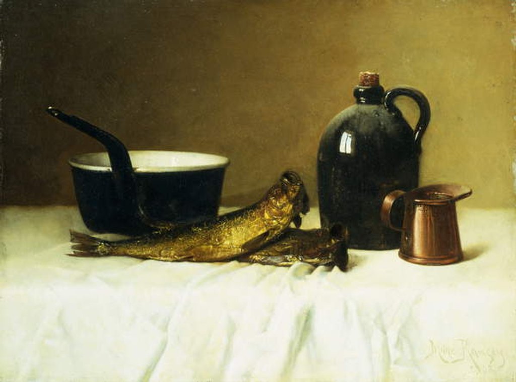 Detail of Still life with Herring, Pot, Jug and Measure, 1908 by Milne Ramsey