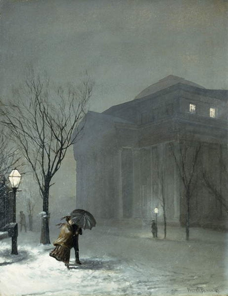 Detail of Albany in the Snow, 1871 by Walter Launt Palmer