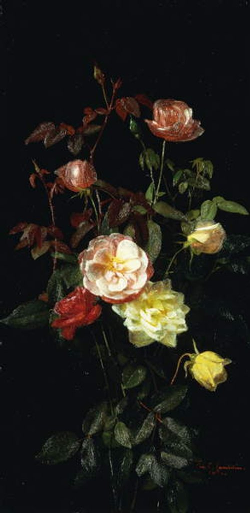 Detail of Roses, 1878 by George Cochran Lambdin