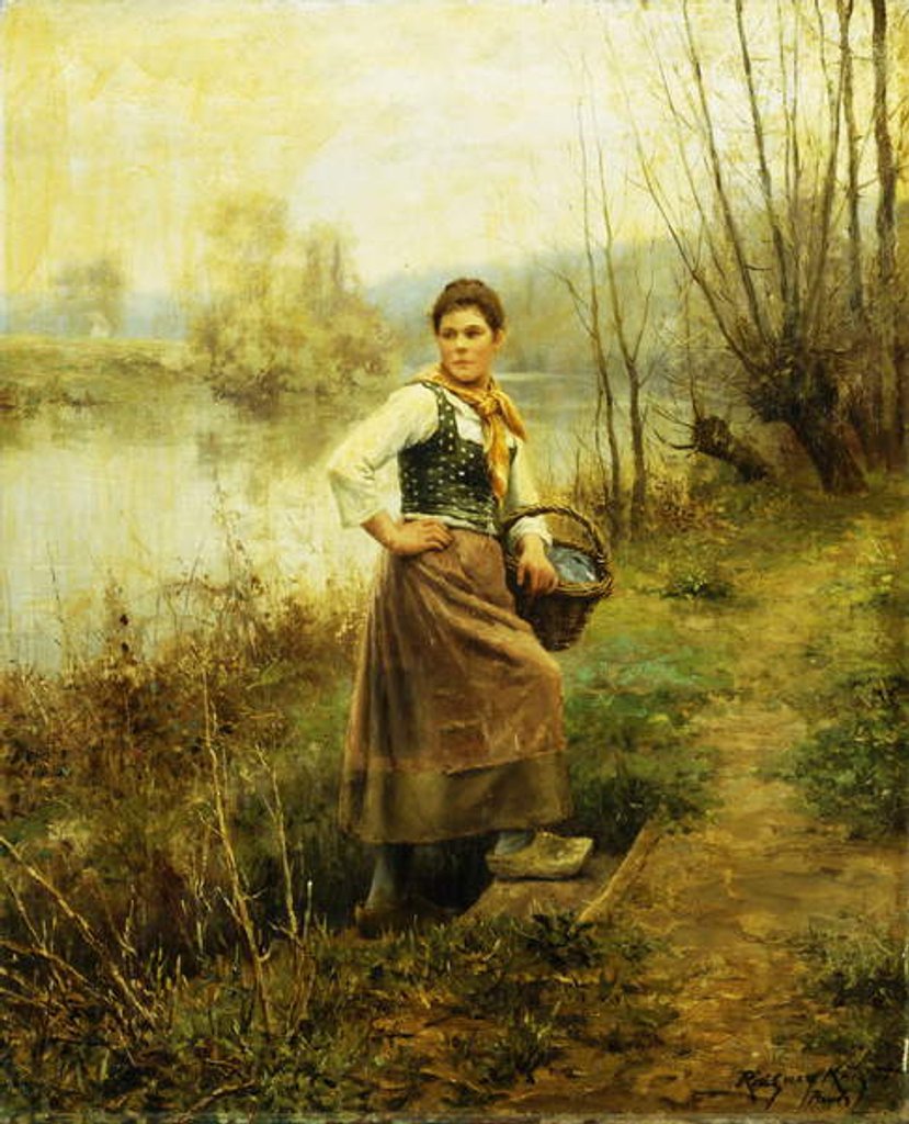 Detail of Country Girl by Daniel Ridgway Knight