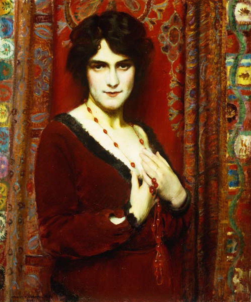 Detail of The Cornelian Necklace, 1924 by Charles Courtney Curran