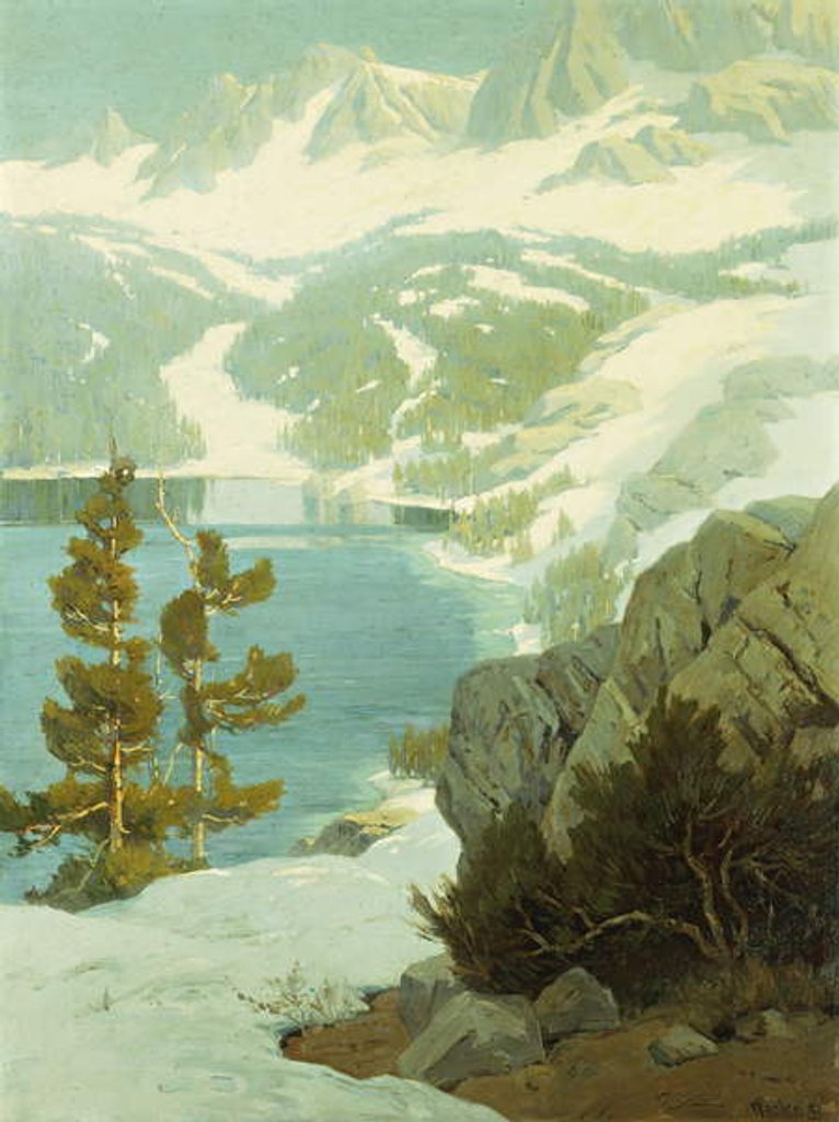 Detail of Lake George, Sierra Nevada, by Elmer Wachtel