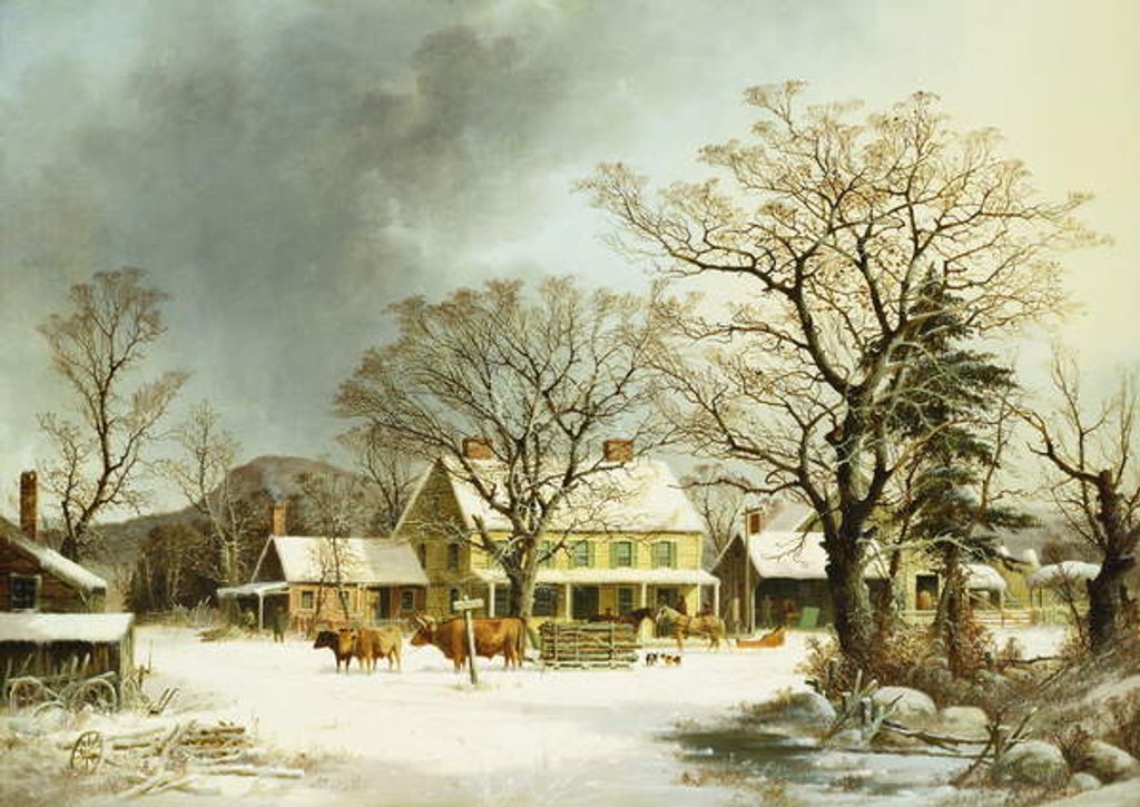 Detail of Seven Miles to Salem, 1863 by George Henry Durrie