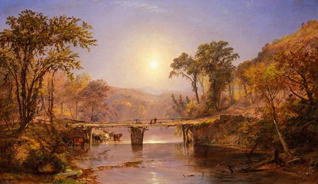 Detail of Indian Summer on the Delaware River, 1862 by Jasper Francis Cropsey