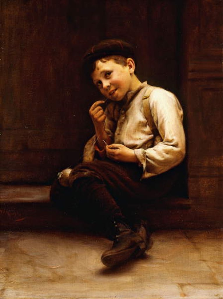 Detail of Mending the Baseball by Karl Witkowski