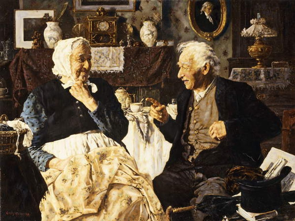Detail of Tea and Conversation by Louis Charles Moeller