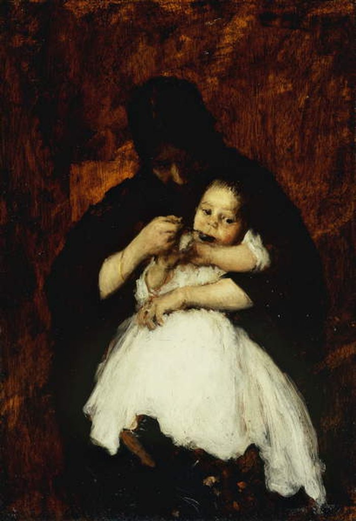 Detail of Feeding Baby, 1886 by William Merritt Chase