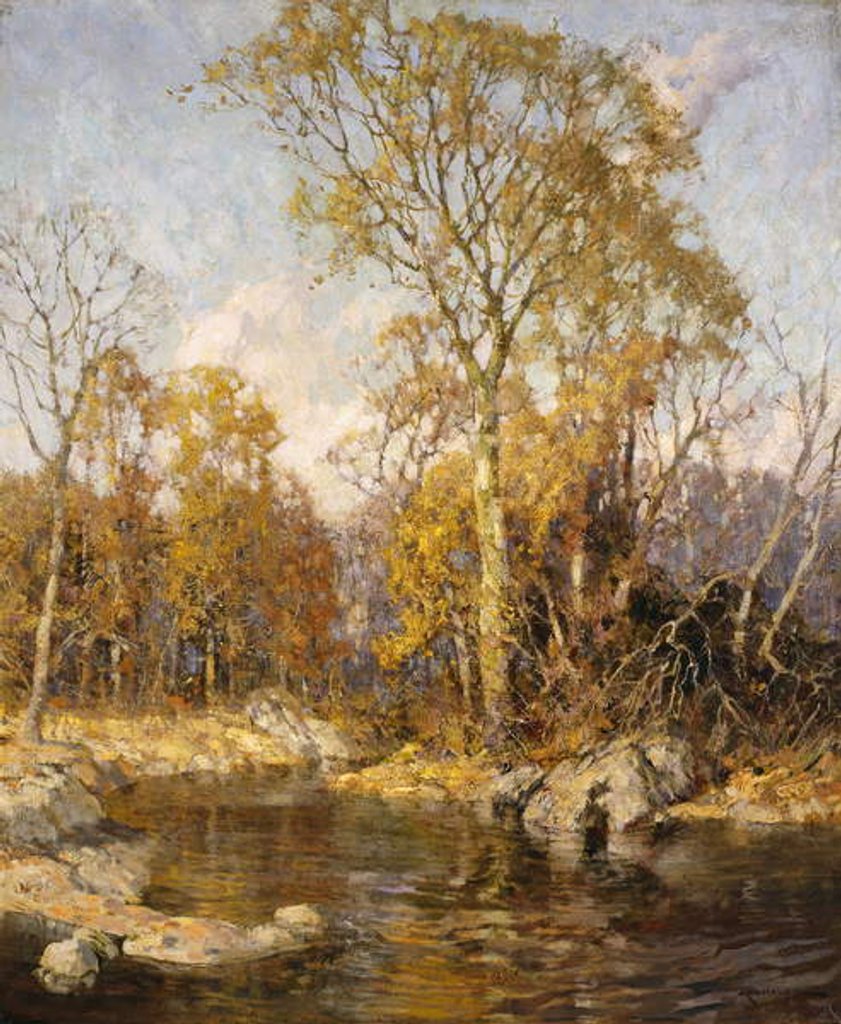 Detail of Autumn Reflections, by Frederick John Mulhaupt