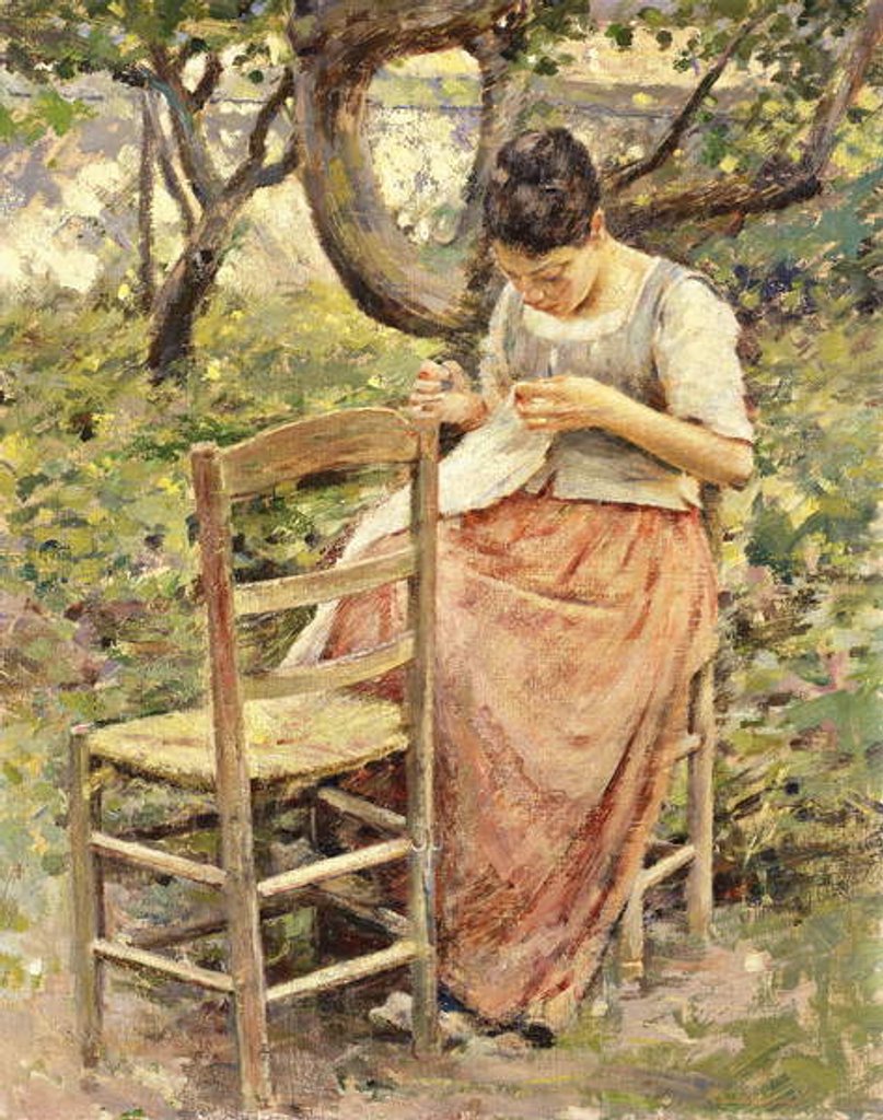 Detail of The Seamstress, c.1891 by Theodore Robinson