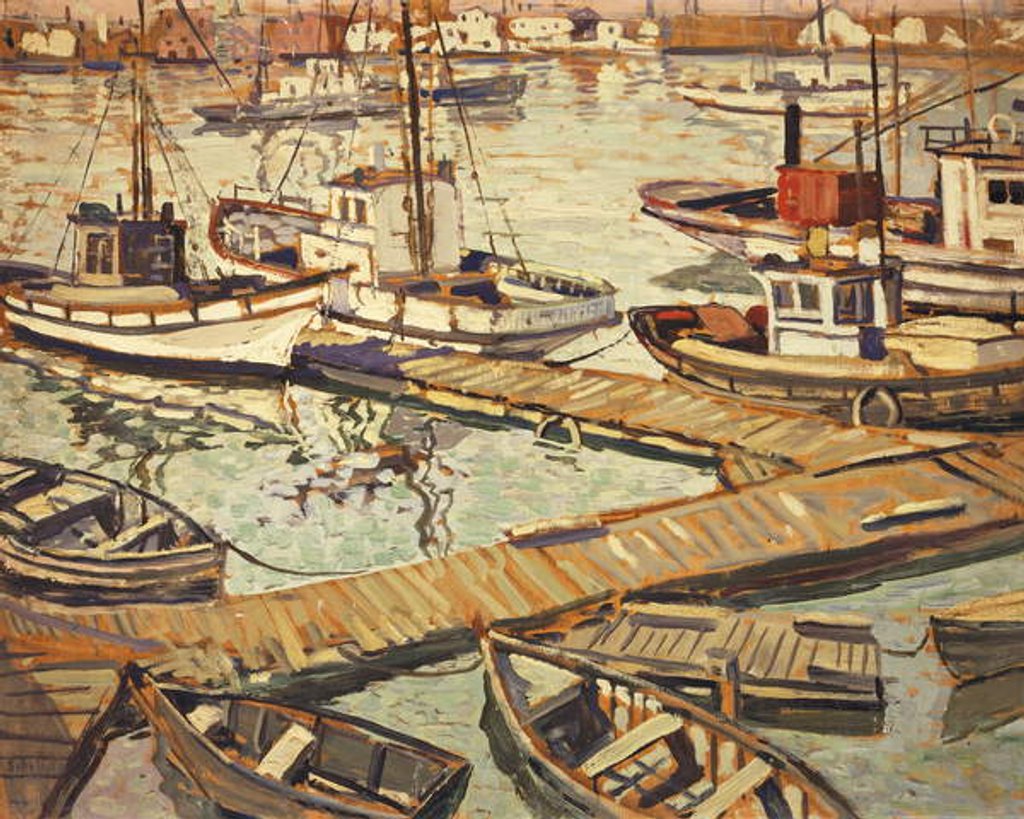 Detail of The Boat Basin at Santa Barbara by Walter Elmer Schofield