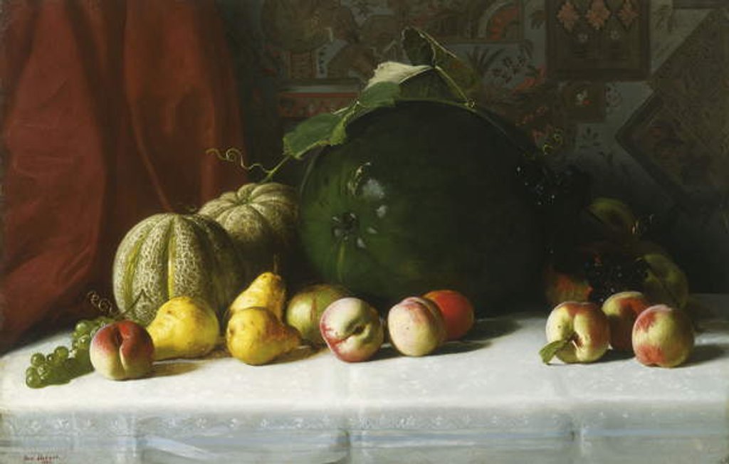 Detail of Tabletop Still Life of Fruit, 1882 by George Hetzel