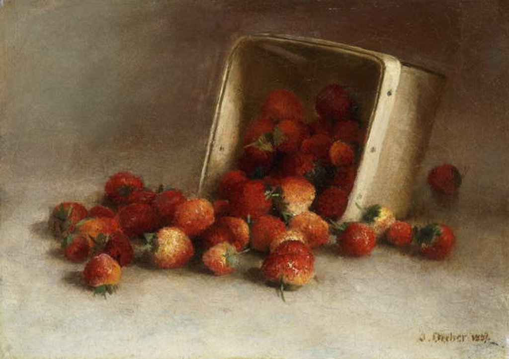 Detail of Box of Strawberries, 1897 by Joseph Decker