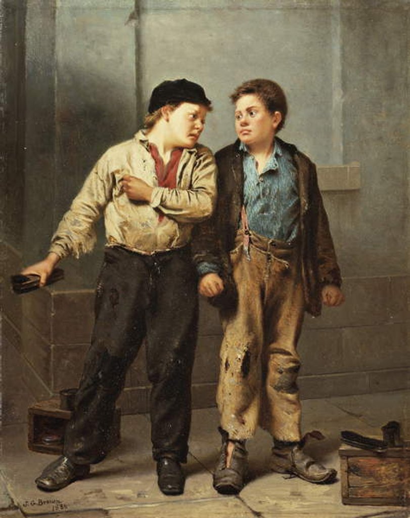 Detail of The Quarrel, 1866 by John George Brown