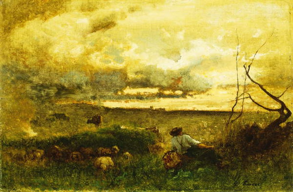 Detail of Golden Sunset by George Snr. Inness