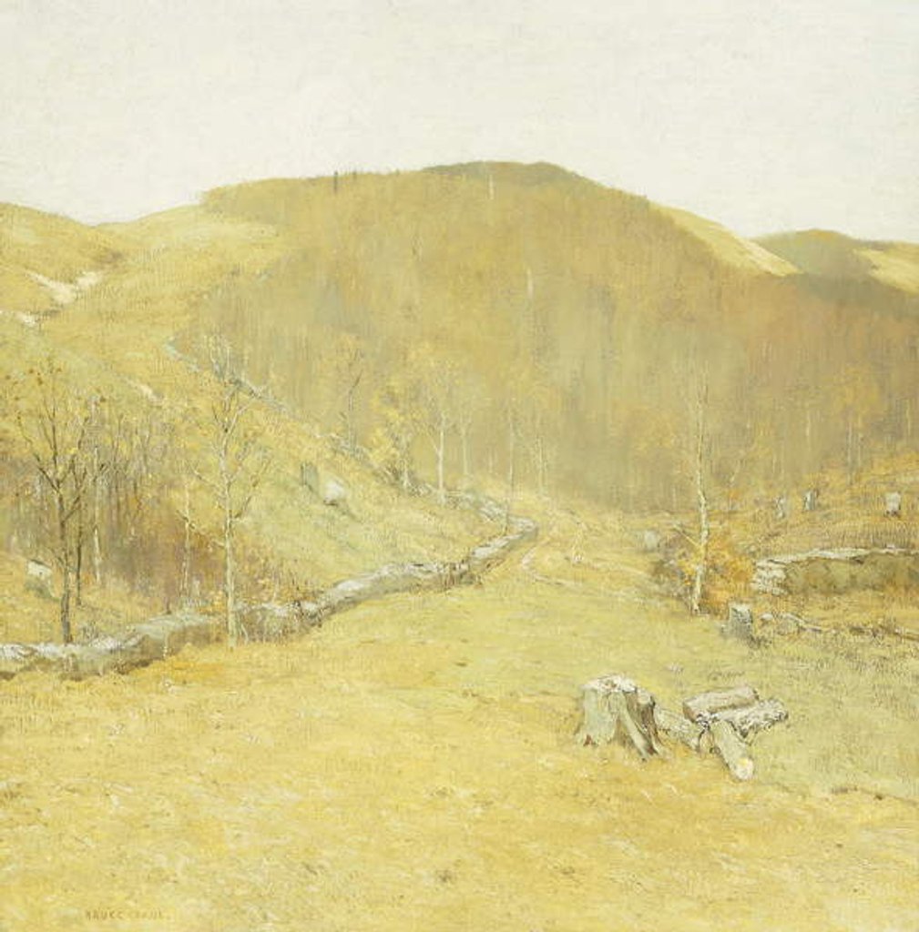 Detail of The Hills, c.1910 by Bruce Crane