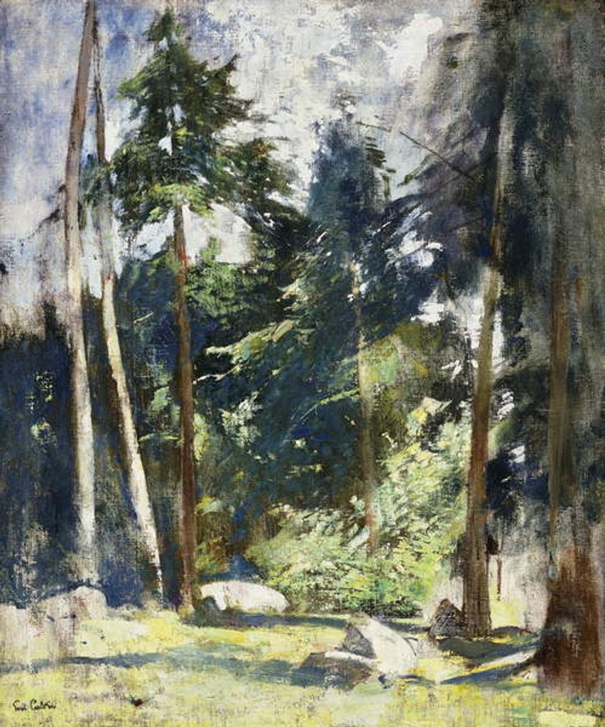 Detail of Tall Pines by Emil Carlsen