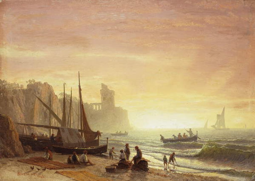 Detail of The Fishing Fleet, 1862 by Albert Bierstadt