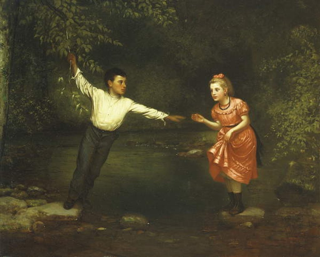 Detail of Stepping Stones over the Creek by John George Brown