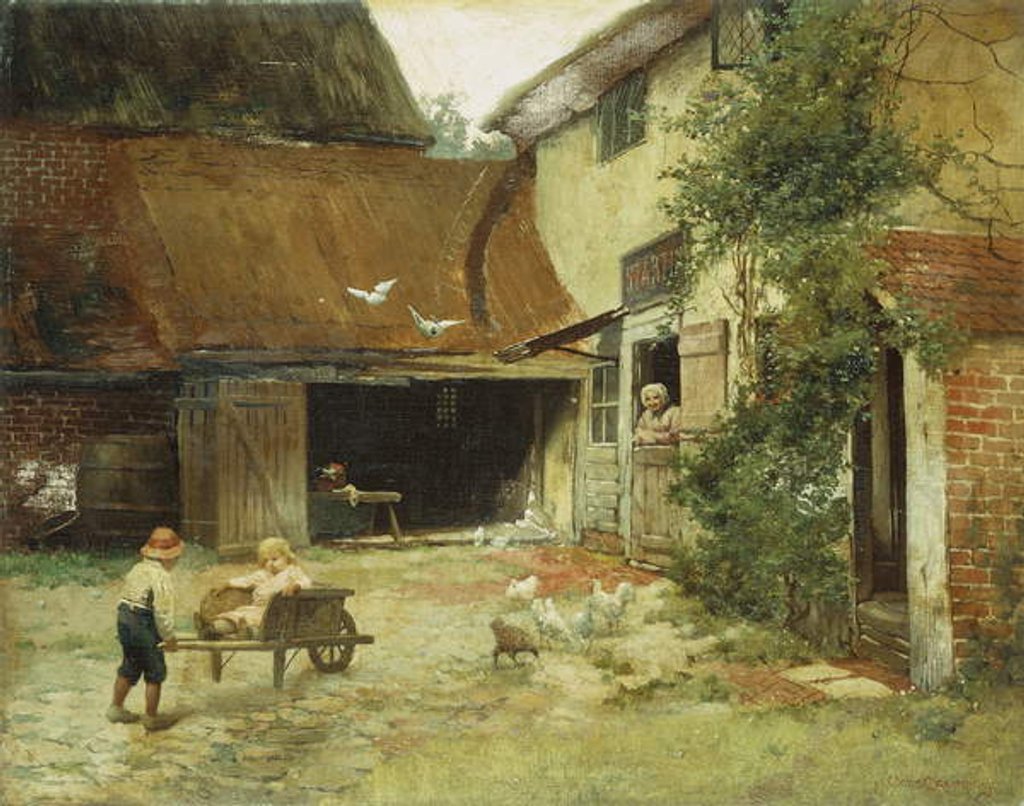 Detail of A Cottage in Brooklyn by James Wells Champney