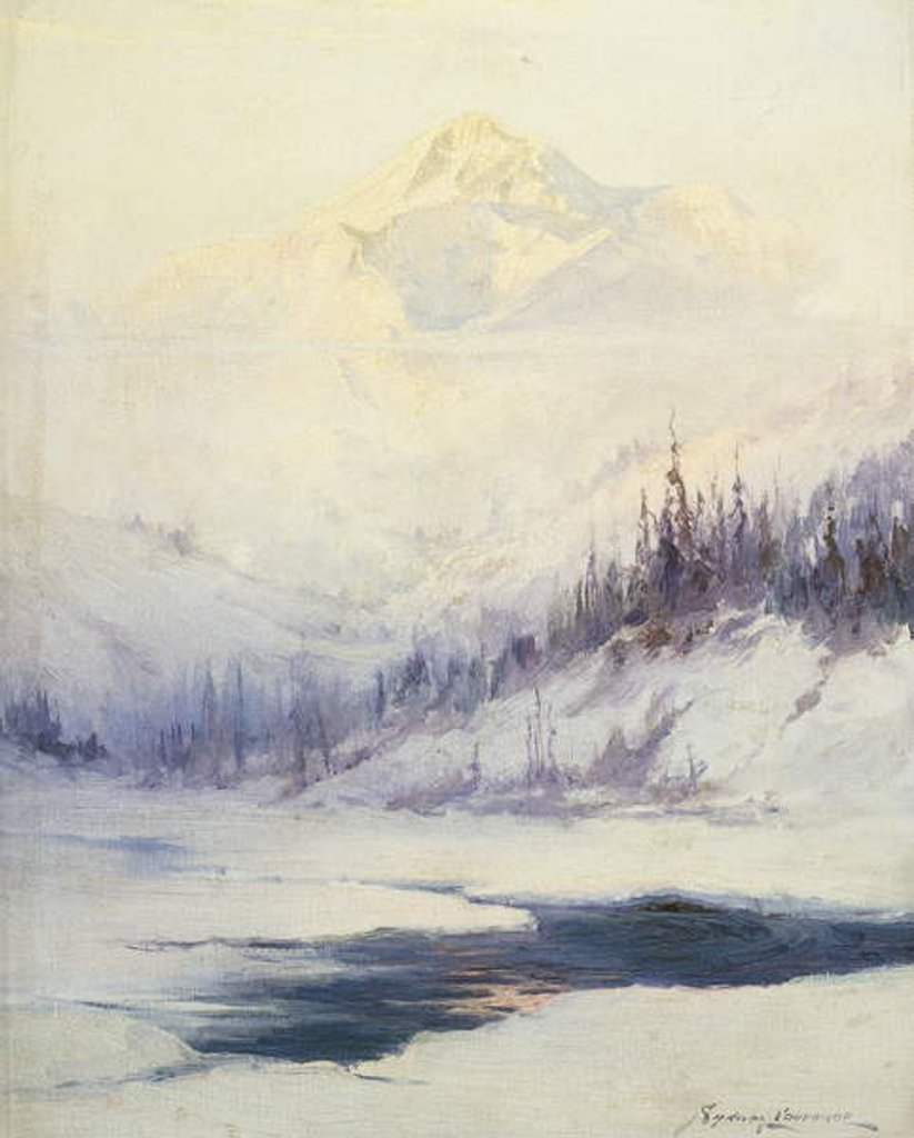 Detail of Winter Morning, Mount Mckinley, Alaska by Sidney Laurence