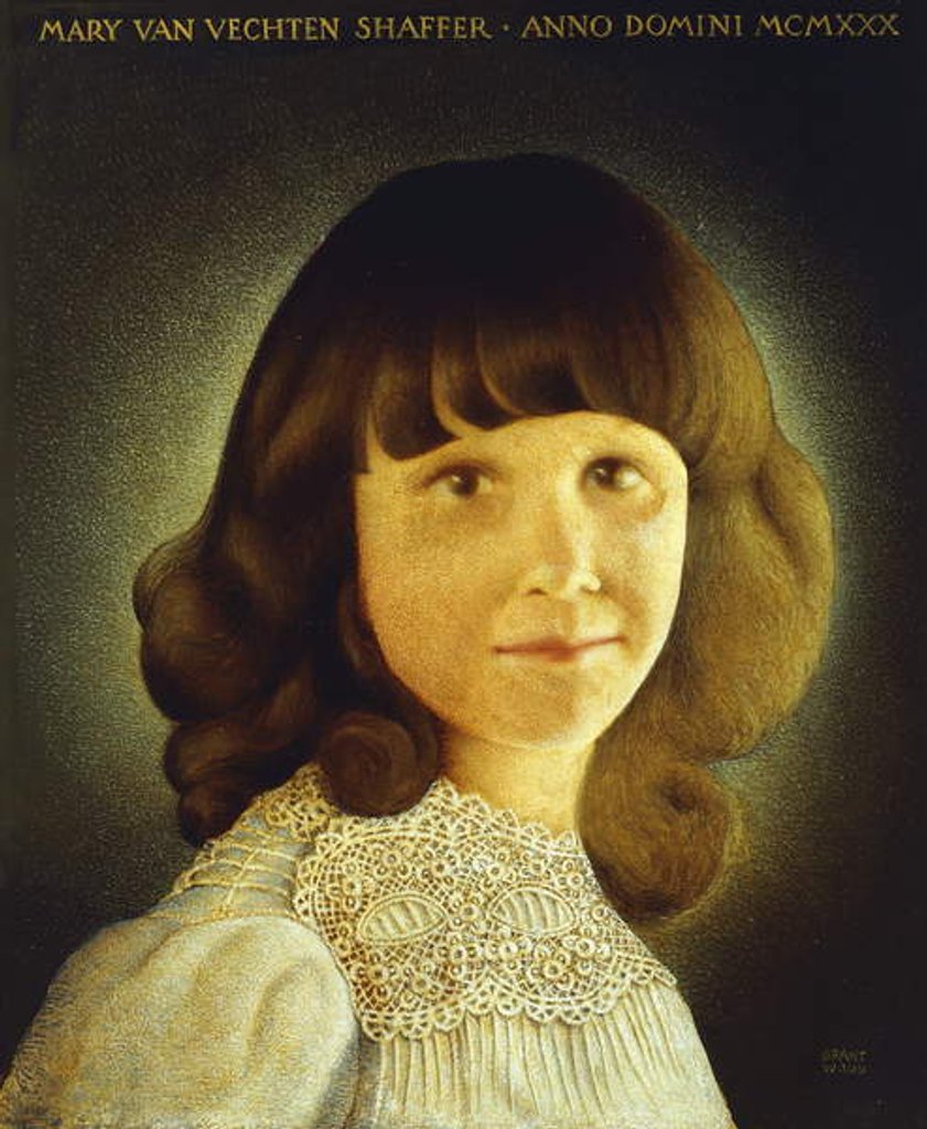 Detail of Portrait of Mary Van Vechten Schaffer, 1930 by Grant Wood