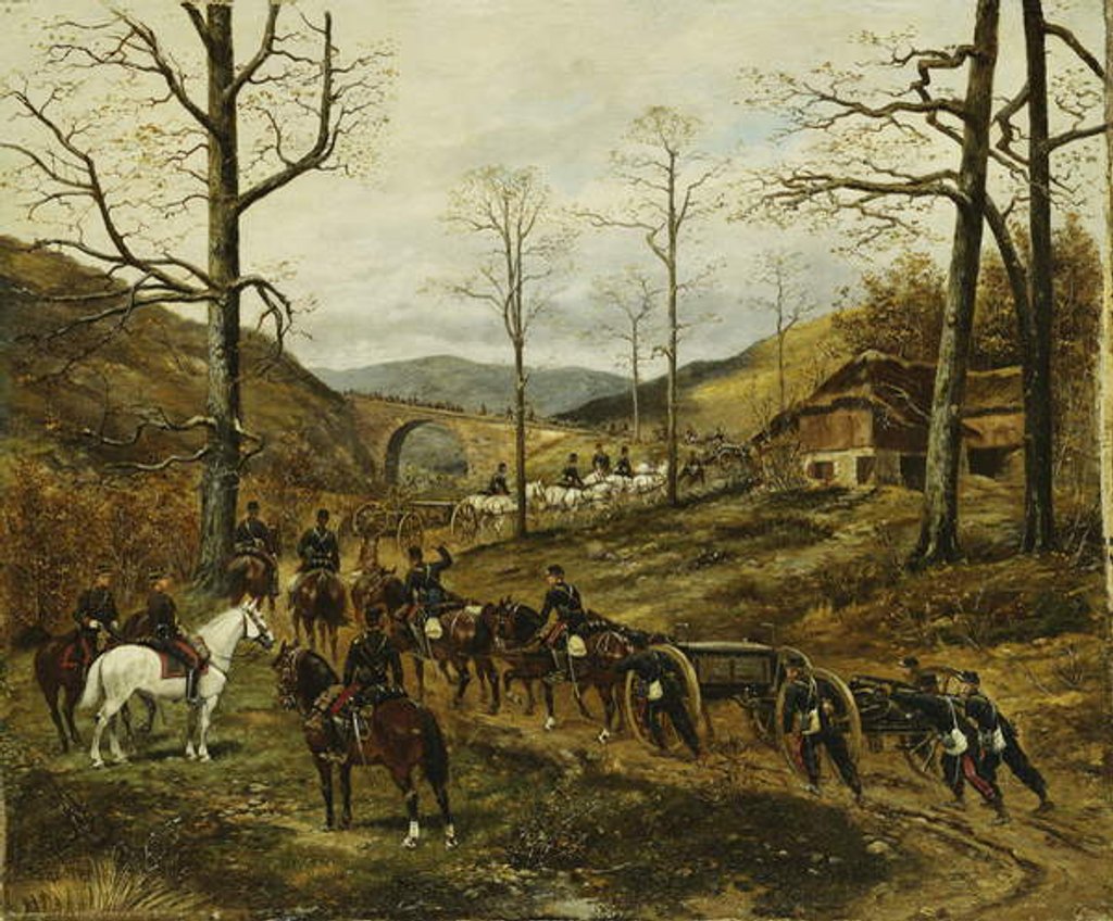 Detail of Artillery Moving Through a Valley, Rezonville by Paul Emile Leon Perboyre