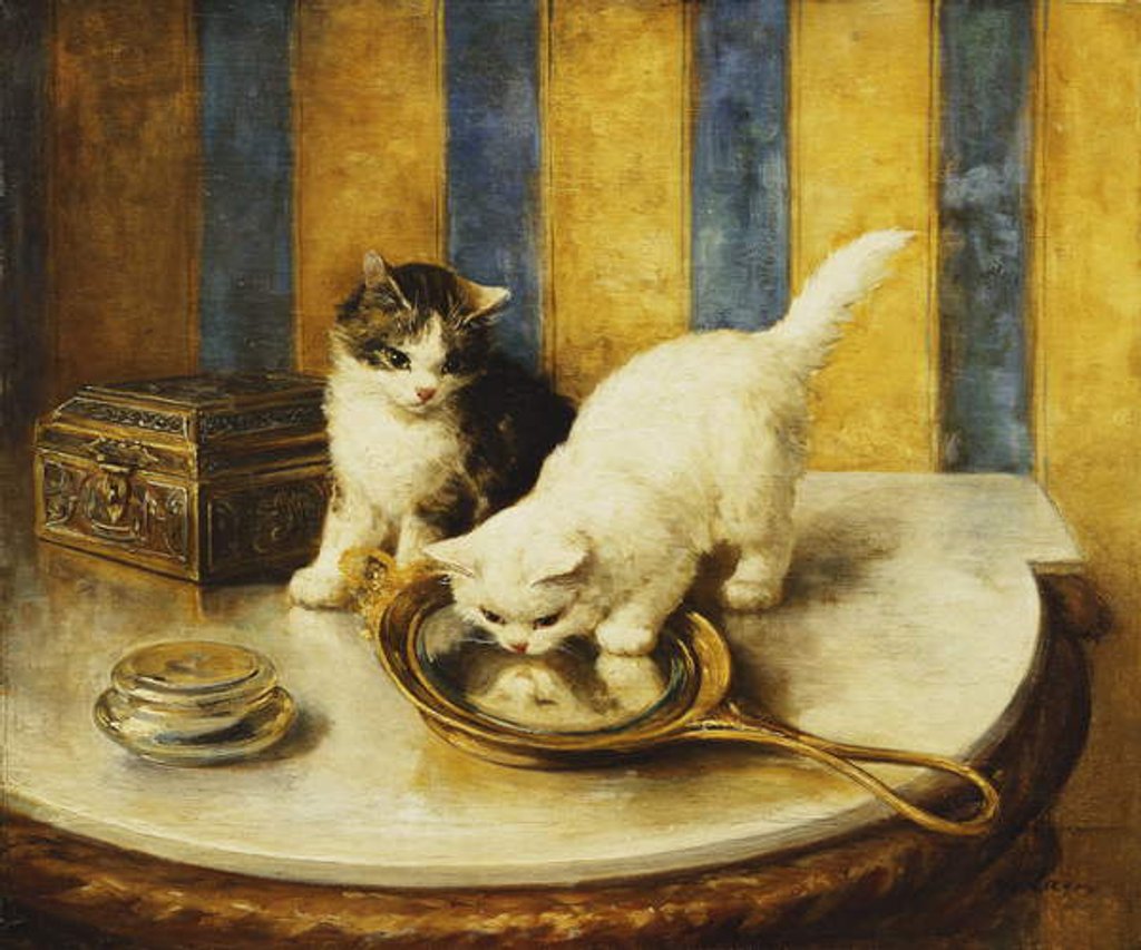 Detail of Feline Reflections by Marie Yvonne Laur