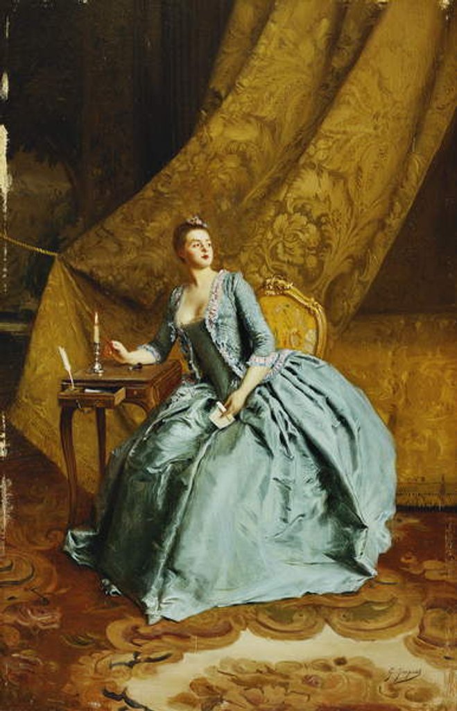 Detail of The Missive by Gustave Jacquet