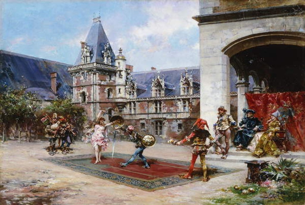 Detail of The Comic Duel, 1885 by Ludovico Marchetti